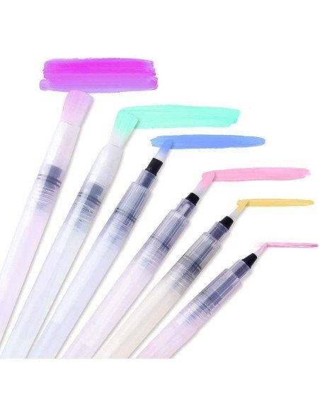 Set x6 Pinceles Recargables Bolígrafos Acuarela Caligrafía