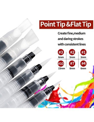 Set x6 Pinceles Recargables Bolígrafos Acuarela Caligrafía