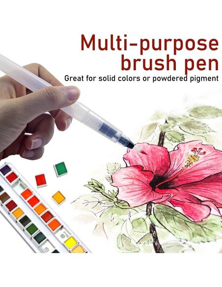 Set x6 Pinceles Recargables Bolígrafos Acuarela Caligrafía