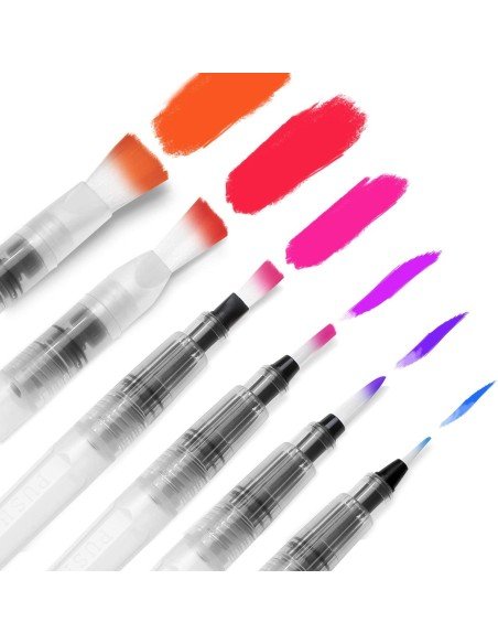 Set x6 Pinceles Recargables Bolígrafos Acuarela Caligrafía