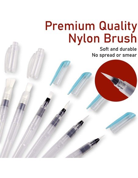 Set x6 Pinceles Recargables Bolígrafos Acuarela Caligrafía