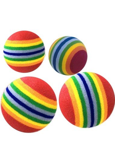 Juguete x4 Bolas suaves de colores para Mascota