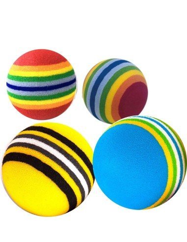Juguete x4 Bolas suaves de colores para Mascota