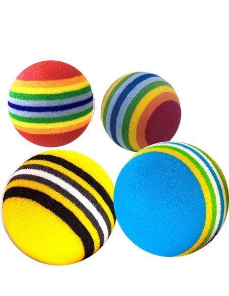 Juguete x4 Bolas suaves de colores para Mascota Juguete x4 Bolas suaves de colores para Mascota
