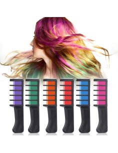 Set x6 Peine Tiza Para Cabello Tinte Temporal Brillante