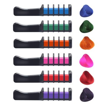 Set x6 Peine Tiza Para Cabello Tinte Temporal Brillante