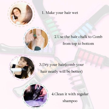 Set x6 Peine Tiza Para Cabello Tinte Temporal Brillante