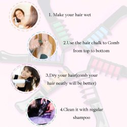Set x6 Peine Tiza Para Cabello Tinte Temporal Brillante