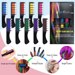 Set x10 Peine De Tiza Para Cabello Tinte Temporal Brillante