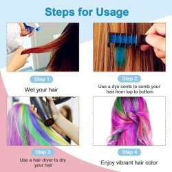 Set x10 Peine De Tiza Para Cabello Tinte Temporal Brillante