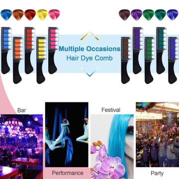 Set x10 Peine De Tiza Para Cabello Tinte Temporal Brillante