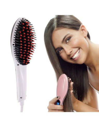 Cepillo Alisador Plancha Cabello Eléctrico