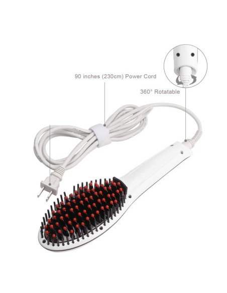 Cepillo Alisador Plancha Cabello Eléctrico