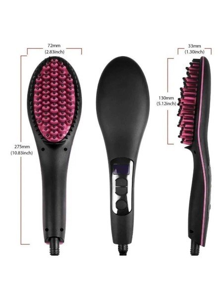 Cepillo Alisador Plancha Cabello Eléctrico Hairliss B-Fresh - Rosado