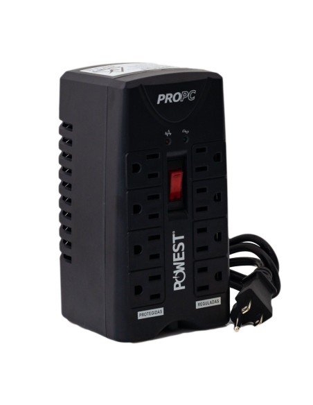 Regulador Electrónico de Voltaje ProPC1000 de 8 Salidas para computadores