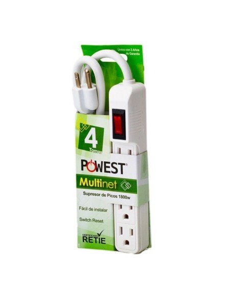 Supresor de Picos de 4 salidas, multiplique sus opciones de conexión