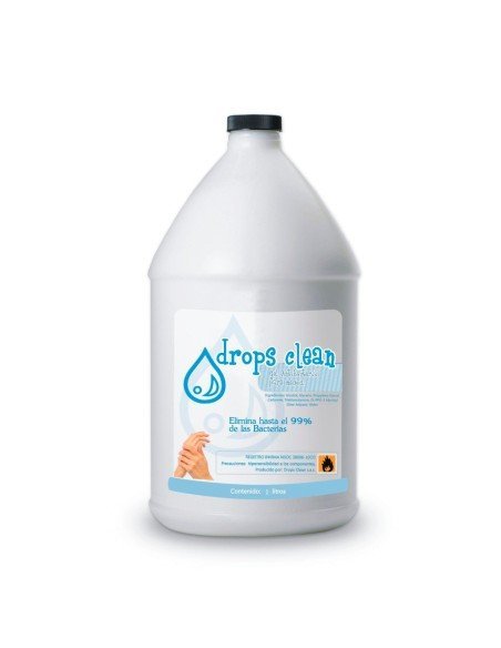 Un Litro de Gel AntiBacterial Drops Clean limpia y desinfecta tus manos 