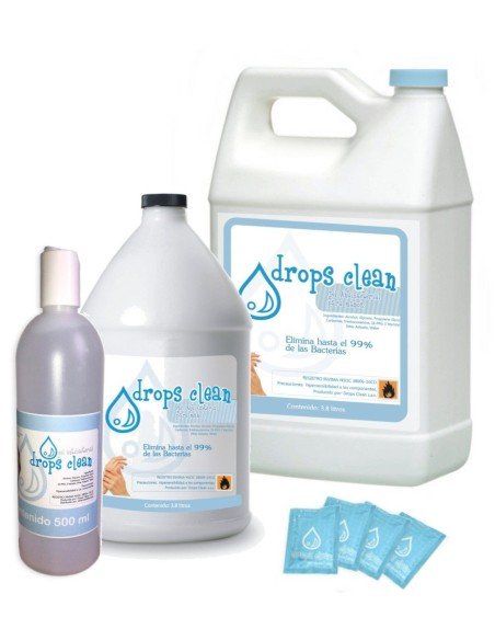 Gel AntiBacterial Drops Clean 500ml  limpia y desinfecta tus manos Gel AntiBacterial Drops Clean 500ml  limpia y desinfecta tus manos