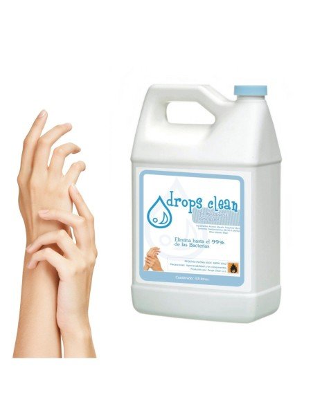 Un Galón de Gel AntiBacterial Drops Clean limpia y desinfecta tus manos (Un Galón) Un Galón de Gel AntiBacterial Drops Clean limpia y desinfecta tus manos (Un Galón)