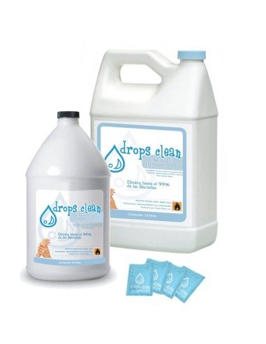 Un Galón de Gel AntiBacterial Drops Clean limpia y desinfecta tus manos (Un Galón)