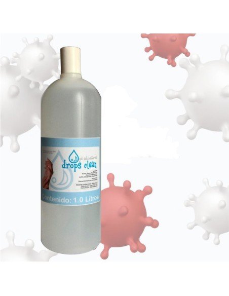 Un Litro de Gel AntiBacterial Drops Clean limpia y desinfecta tus manos 