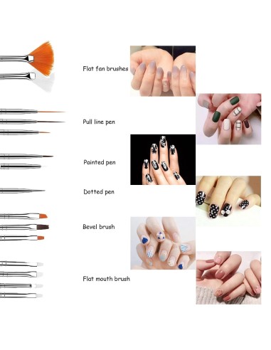 Kit x20 Decorativos De Uñas 15 Pinceles + 5 Punteros Dotting