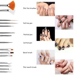 Kit x20 Decorativos De Uñas 15 Pinceles + 5 Punteros Dotting