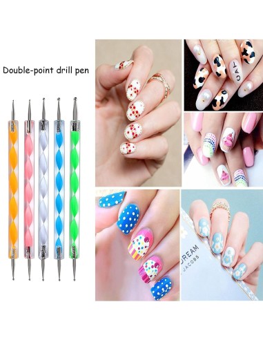 Kit x20 Decorativos De Uñas 15 Pinceles + 5 Punteros Dotting