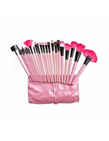 Set de 24 brochas y pinceles para maquillaje profesional