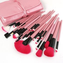 Set de 24 brochas y pinceles para maquillaje profesional