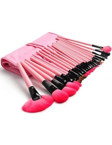 Set de 24 brochas y pinceles para maquillaje profesional