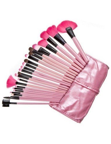 Set de 24 brochas y pinceles para maquillaje profesional