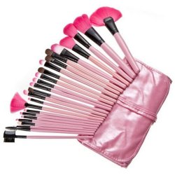 Set de 24 brochas y pinceles para maquillaje profesional