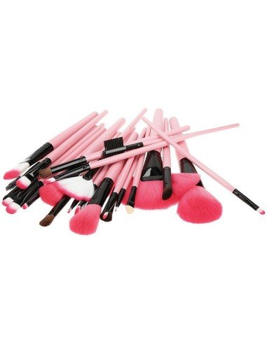 Set de 24 brochas y pinceles para maquillaje profesional