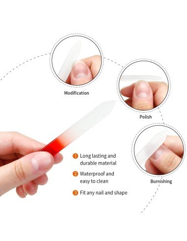 Set x6 Limas De Cristal Para Uñas Manicure Uso Profesional