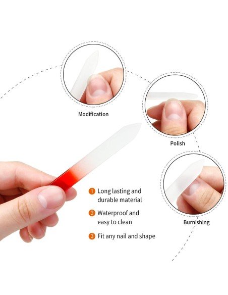 Set x6 Limas De Cristal Para Uñas Manicure Uso Profesional