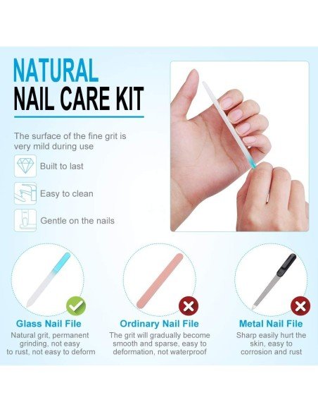 Set x6 Limas De Cristal Para Uñas Manicure Uso Profesional