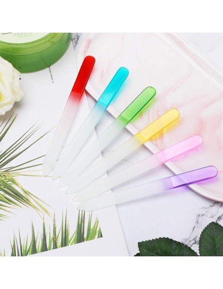 Set x6 Limas De Cristal Para Uñas Manicure Uso Profesional