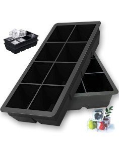 Molde De Silicona Cubos 8 Cavidades Gigantes Whiskey Hielo