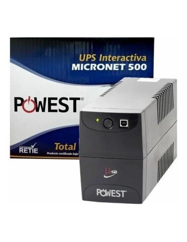 ⭐ UPS Interactiva Powest MicroNet 500 VA con Regulador Automático de Voltaje y Protección contra Picos