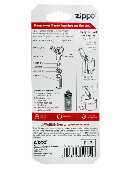 ⭐ Deposito para Gasolina Extra Zippo (Canister)