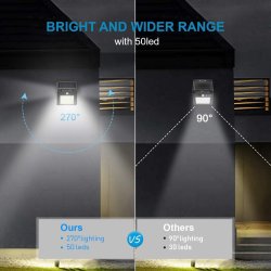 ⭐Luz LED Solar con sensor de movimiento para exteriores