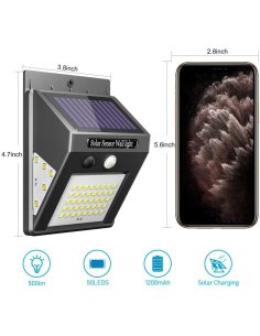 ⭐Luz LED Solar con sensor de movimiento para exteriores 2