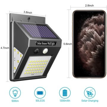 ⭐Luz LED Solar con sensor de movimiento para exteriores