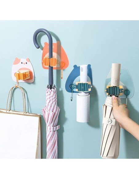 ⭐ Setx4 Organizador Soporte Escobas Multiusos Adorables Gatos