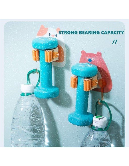 ⭐ Setx4 Organizador Soporte Escobas Multiusos Adorables Gatos