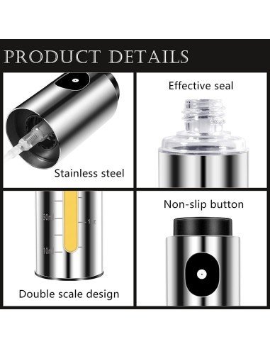 ⭐ Pulverizador De Aceite Spray 135ml Acero Inoxidable Rociador
