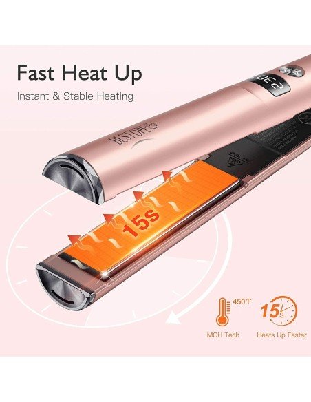 ⭐ Bestope Plancha Rizador Cabello Cerámica Turmalina 2 en 1 