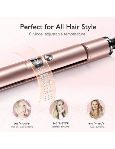 ⭐ Bestope Plancha Rizador Cabello Cerámica Turmalina 2 en 1 