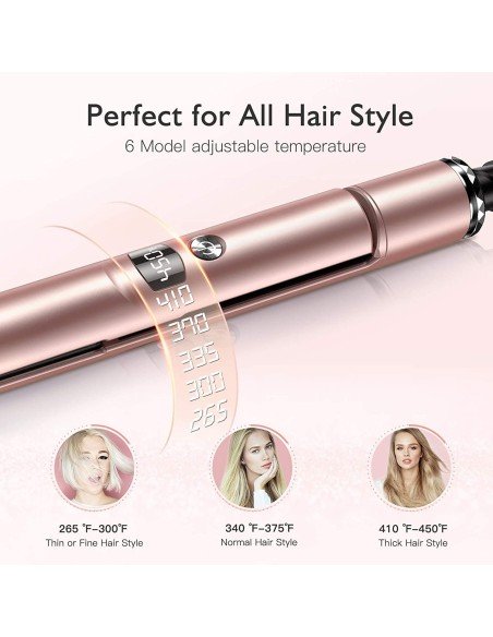 ⭐ Bestope Plancha Rizador Cabello Cerámica Turmalina 2 en 1 